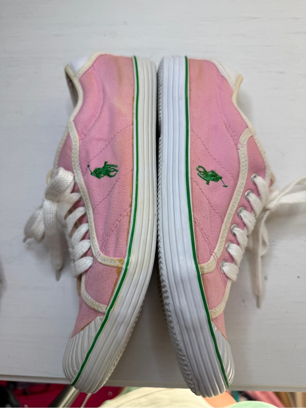 90's Polo Ralph Lauren light pink Canvas sneakers (size 8) vintage preppy Y2K - Picture 7 of 15